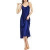 Lovasy Women Satin Nightgown Sexy Long Lingerie Dress S-XXL(Dark Blue)