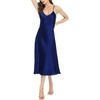 Lovasy Women Satin Nightgown Sexy Long Lingerie Dress S-XXL(Dark Blue)