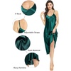 Lovasy Women Satin Nightgown Sexy Long Lingerie Dress S-XXL(Dark Green)