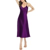 Lovasy Women Satin Nightgown Sexy Long Lingerie Dress S-XXL(Dark Purple)
