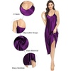Lovasy Women Satin Nightgown Sexy Long Lingerie Dress S-XXL(Dark Purple)