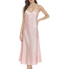 Lovasy Women Satin Nightgown Sexy Long Lingerie Dress S-XXL(Pink)