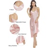 Lovasy Women Satin Nightgown Sexy Long Lingerie Dress S-XXL(Pink)