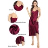 Lovasy Women Satin Nightgown Sexy Long Lingerie Dress S-XXL(Purplish Red)