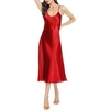 Lovasy Women Satin Nightgown Sexy Long Lingerie Dress S-XXL(Red)