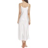 Lovasy Women Satin Nightgown Sexy Long Lingerie Dress S-XXL(White)