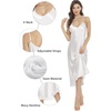 Lovasy Women Satin Nightgown Sexy Long Lingerie Dress S-XXL(White)