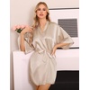 Lovasy Women’s Satin Robes Silky Short Robe Sleepwear S-XXL(Deep Champagne)