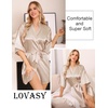 Lovasy Women’s Satin Robes Silky Short Robe Sleepwear S-XXL(Deep Champagne)