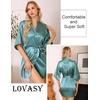 Lovasy Women’s Satin Robes Silky Short Robe Sleepwear S-XXL(Gray Green)