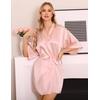 Lovasy Women’s Satin Robes Silky Short Robe Sleepwear S-XXL(Pink)