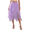 Lovasy Tulle Skirt for Women Layered Fairy Tutu Skirts S-3XL(Purple)