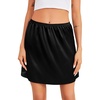 Lovasy Women Satin Half Slip Anti Static Soft Mini Skirt S-3XL(Black)