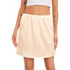Lovasy Women Satin Half Slip Anti Static Soft Mini Skirt S-3XL(Nude)