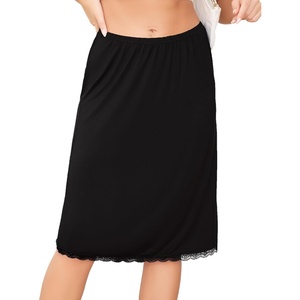 Lovasy Half Slip for Women Under Dress Lace Skirt S-3XL(Black)