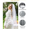 Lovasy Pearl Wedding Bridal Veil 1 Tier Long Veils with Metal Comb– Premium Wedding Accessories for Brides Bachelorette Party