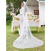 Lovasy Pearl Wedding Bridal Veil 1 Tier Long Veils with Metal Comb– Premium Wedding Accessories for Brides Bachelorette Party