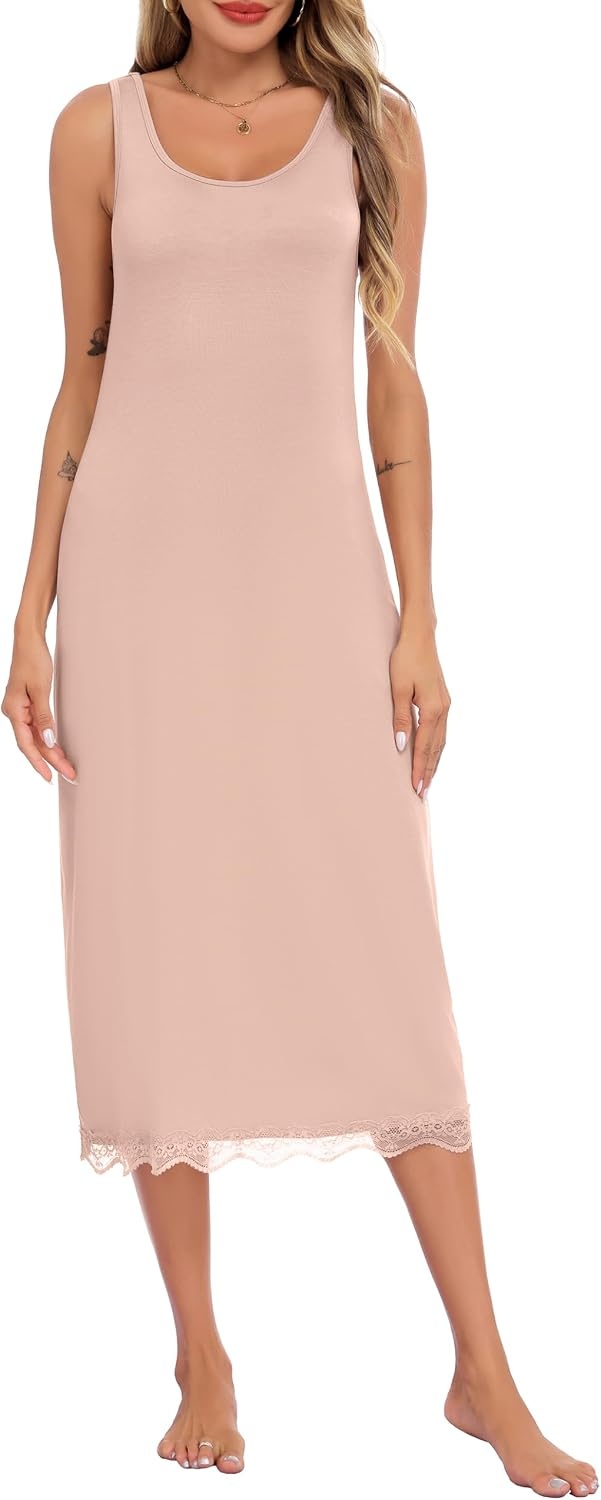 image:imageLovasy Full Slip for Women Under Dress Long Tank Dresses S3XLCamel