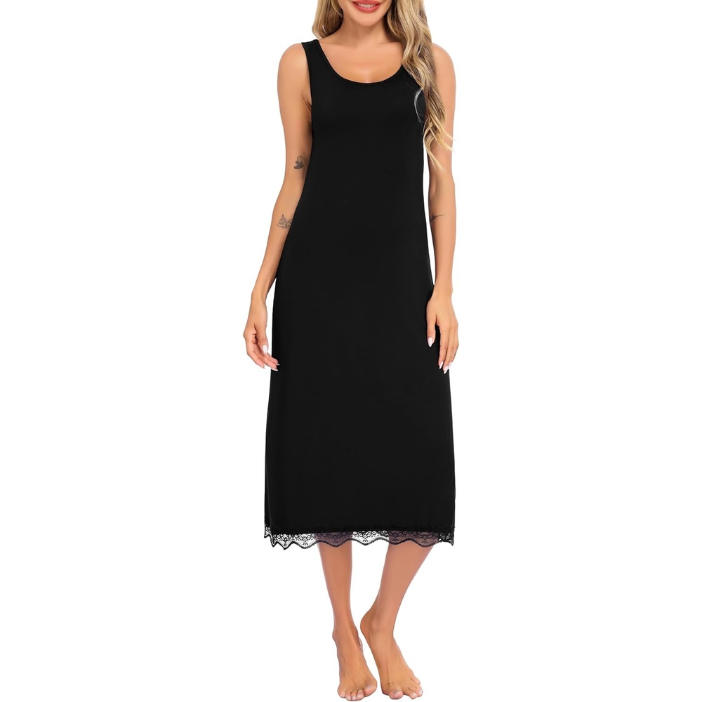 image:imageLovasy Full Slip for Women Under Dress Long Tank Dresses S3XLBlack