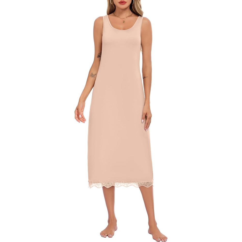 image:imageLovasy Full Slip for Women Under Dress Long Tank Dresses S3XLNude