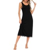 Lovasy Full Slip for Women Under Dress Long Tank Dresses S-3XL(Black)