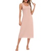 Lovasy Full Slip for Women Under Dress Long Tank Dresses S-3XL(Camel)