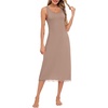 Lovasy Full Slip for Women Under Dress Long Tank Dresses S-3XL(Coffee)