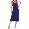 Lovasy Full Slip for Women Under Dress Long Tank Dresses S-3XL(Navy Blue)