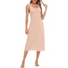 Lovasy Full Slip for Women Under Dress Long Tank Dresses S-3XL(Nude)