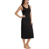 Lovasy Womens Tank Slip Dress V Neck Long Full Slips S-3XL(Black)