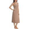 Lovasy Womens Tank Slip Dress V Neck Long Full Slips S-3XL(Coffee)