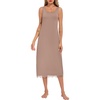 Lovasy Full Slip for Women Under Dress Long Tank Dresses S-3XL(Coffee)