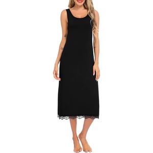 Lovasy Full Slip for Women Under Dress Long Tank Dresses S-3XL(Black)
