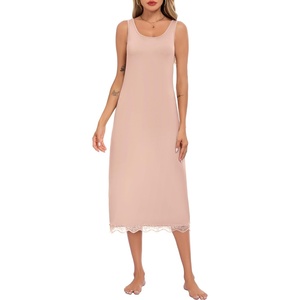 Lovasy Full Slip for Women Under Dress Long Tank Dresses S-3XL(Camel)
