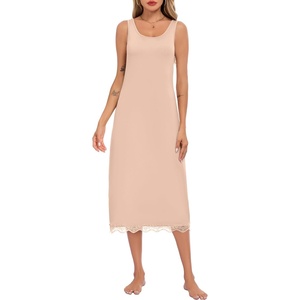 Lovasy Full Slip for Women Under Dress Long Tank Dresses S-3XL(Nude)