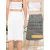 Lovasy Women 2 Pieces Half Slip Lace Long Underskirt S-3XL(Black & White)